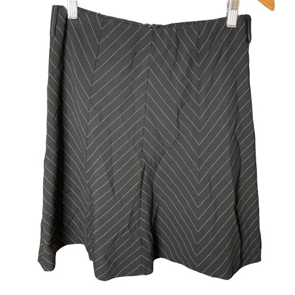 INC International Concepts Black Pinstripe Patterned A Line Short Skirt Sz 6 - Picture 1 of 8